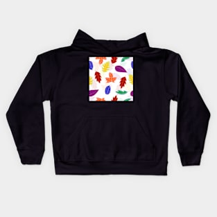 Leaves Pattern - Bold Colors with Pale Colors Behind Kids Hoodie